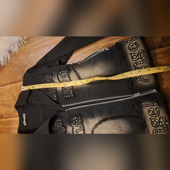 By deep Los Angeles Stylish Black Jean Jacket. Size Small - Picture 11 of 14